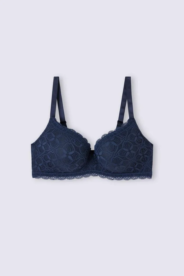 Intimissimi Triangle Women Adele Triangle Bra In Lace Blue 1467 8211 Intense Blue