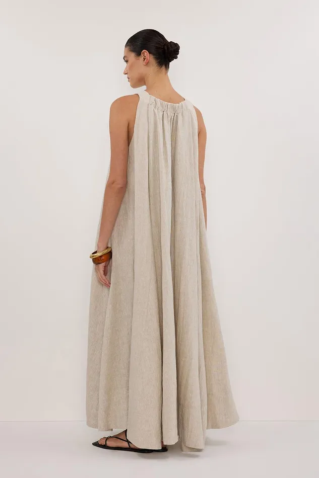 ISABELLE NATURAL LINEN MIDI DRESS Women DISSH Linen Dresses
