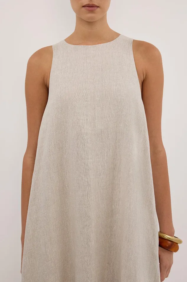 ISABELLE NATURAL LINEN MIDI DRESS Women DISSH Linen Dresses