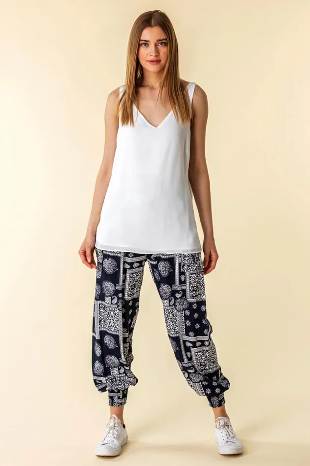 Ivory VNeck Sleeveless Vest Top Women Roman Tops