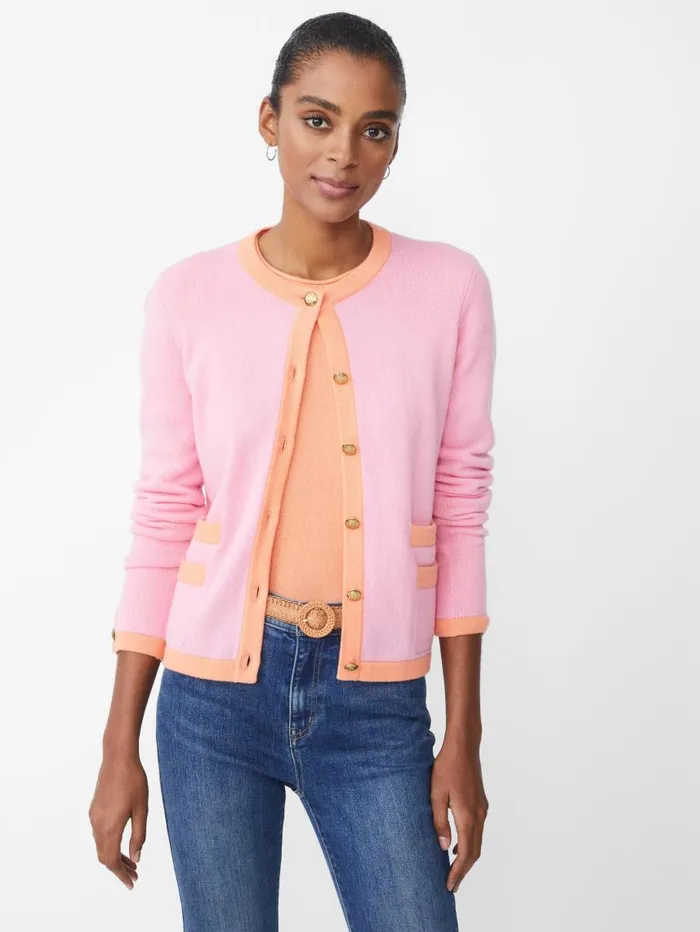 JMcLaughlin Ainsley Cashmere Cardigan Pinkorange Women Sweaters JMcLaughlin Ainsley Cashmere Cardigan Pinkorange Women Sweaters