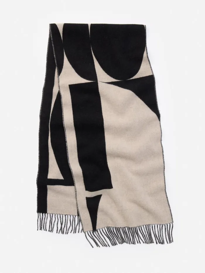 JMcLaughlin Barrow Scarf Blackoff White Women Scarves JMcLaughlin Barrow Scarf Blackoff White Women Scarves