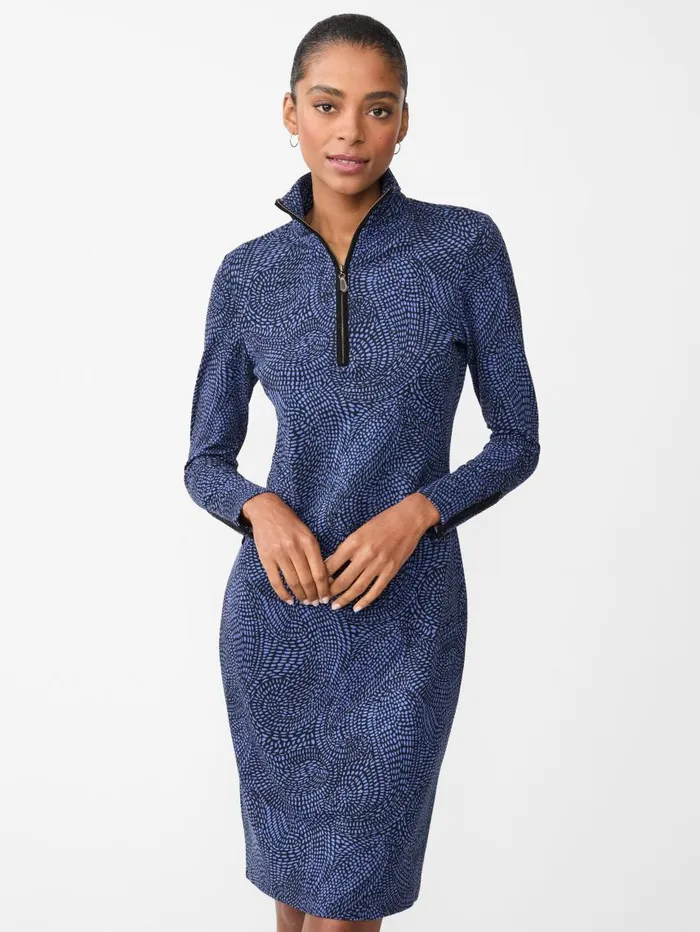 JMcLaughlin Bedford Dress In Ink Dot Navydark Blue Women Dresses