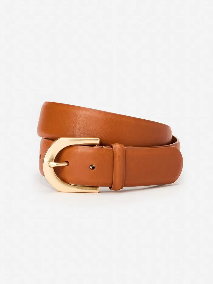 JMcLaughlin Bellport Leather Belt Dark Vachetta Women Belts