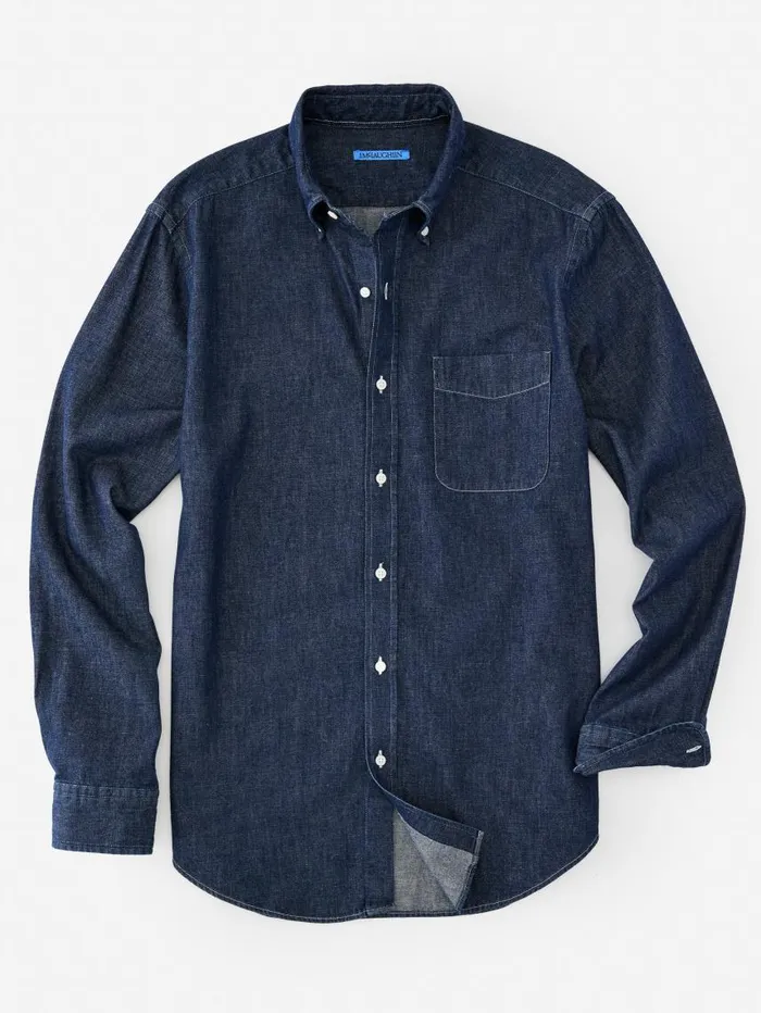 JMcLaughlin Collis Classic Fit Denim Shirt Dark Denim Men Shirts JMcLaughlin Collis Classic Fit Denim Shirt Dark Denim Men Shirts