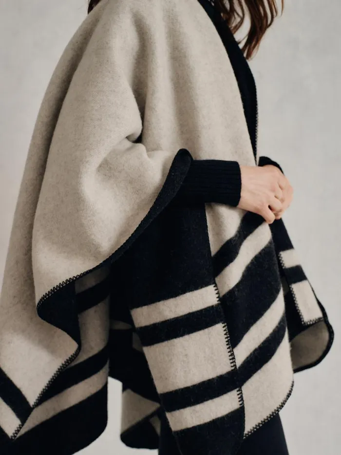 JMcLaughlin Deanna Reversible Wrap In Color Block Blackoff White Women Jackets and Outerwear JMcLaughlin Deanna Reversible Wrap In Color Block Blackoff White Women Jackets and Outerwear