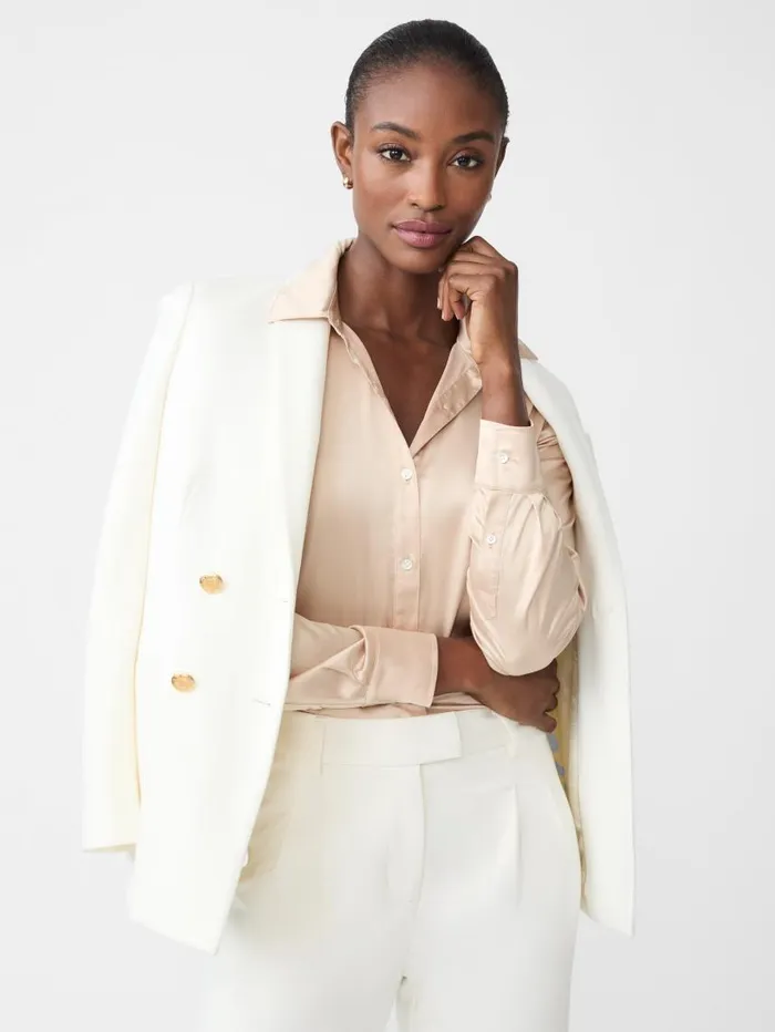 JMcLaughlin Denver Satin Shirt New Gold Women Shirts and Tops JMcLaughlin Denver Satin Shirt New Gold Women Shirts and Tops