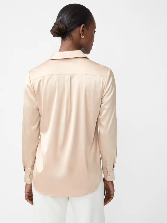 JMcLaughlin Denver Satin Shirt New Gold Women Shirts and Tops JMcLaughlin Denver Satin Shirt New Gold Women Shirts and Tops