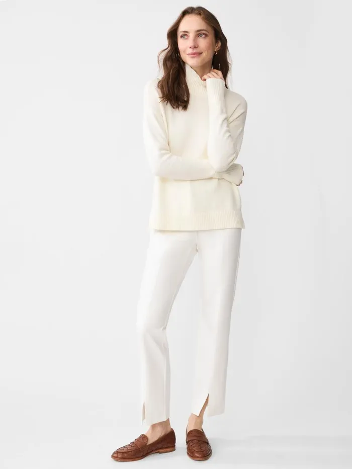 JMcLaughlin Dina Turtleneck Egret White Women Sweaters JMcLaughlin Dina Turtleneck Egret White Women Sweaters