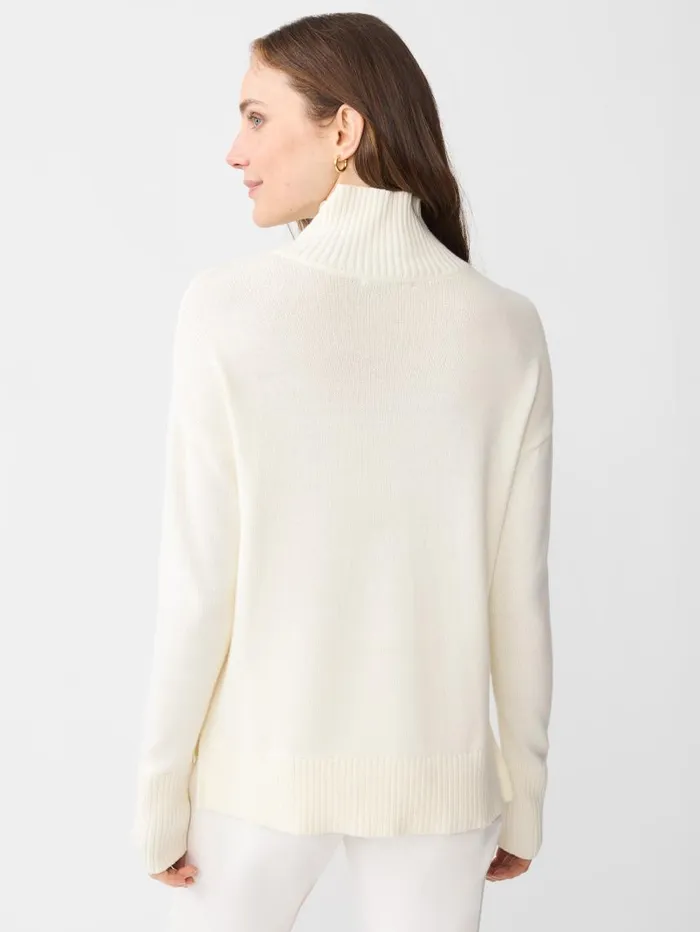 JMcLaughlin Dina Turtleneck Egret White Women Sweaters JMcLaughlin Dina Turtleneck Egret White Women Sweaters