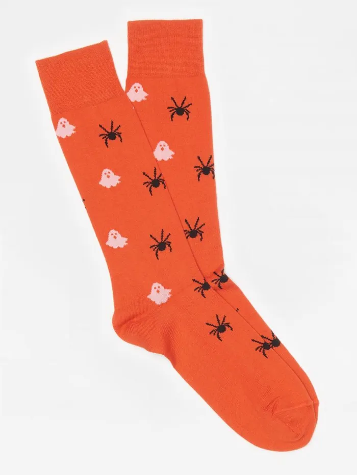 JMcLaughlin Ghost And Spider Socks Orange Men Socks