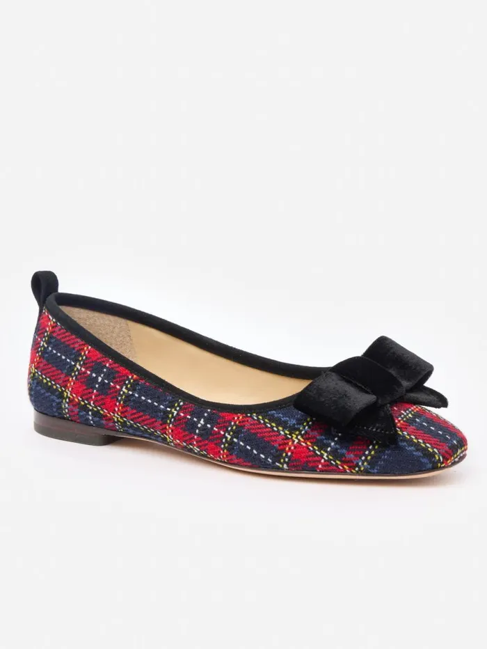 JMcLaughlin Luella Flats In Tartan Navyred Women Flats