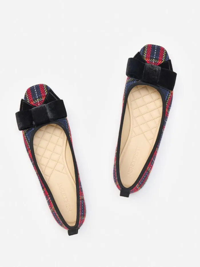 JMcLaughlin Luella Flats In Tartan Navyred Women Flats JMcLaughlin Luella Flats In Tartan Navyred Women Flats
