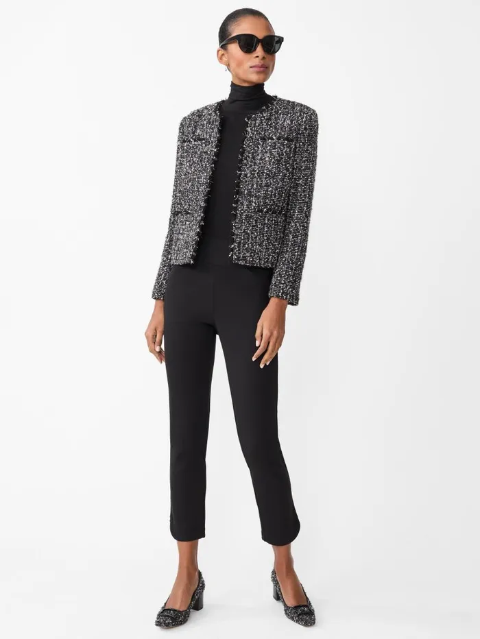 JMcLaughlin Martha Tweed Jacket Blackgray Women Jackets and Outerwear JMcLaughlin Martha Tweed Jacket Blackgray Women Jackets and Outerwear
