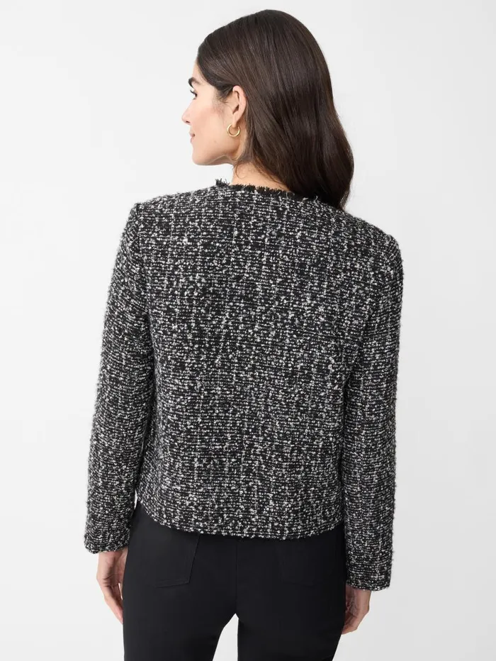 JMcLaughlin Martha Tweed Jacket Blackgray Women Jackets and Outerwear JMcLaughlin Martha Tweed Jacket Blackgray Women Jackets and Outerwear