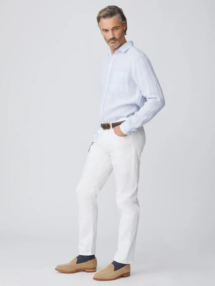 JMcLaughlin Parker 5Pocket Straight Pants White Men Pants JMcLaughlin Parker 5Pocket Straight Pants White Men Pants