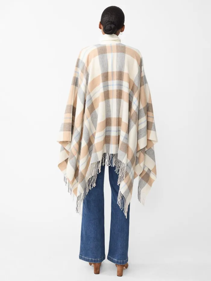 JMcLaughlin Polina Wrap In Plaid Creamgray Women Jackets and Outerwear JMcLaughlin Polina Wrap In Plaid Creamgray Women Jackets and Outerwear
