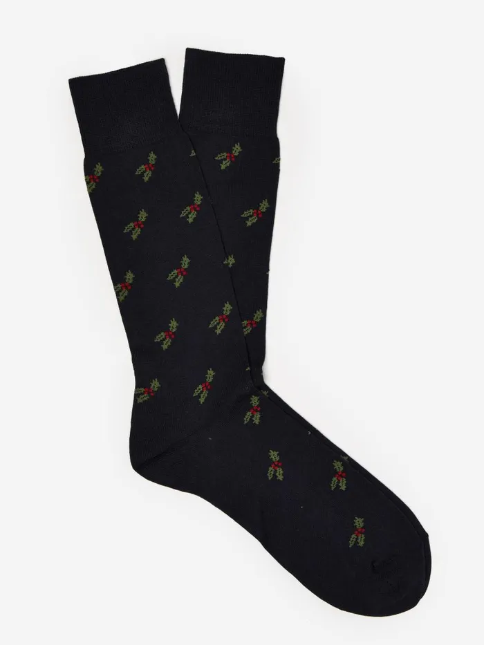 JMcLaughlin Socks In Mistletoe Navyred Men Socks