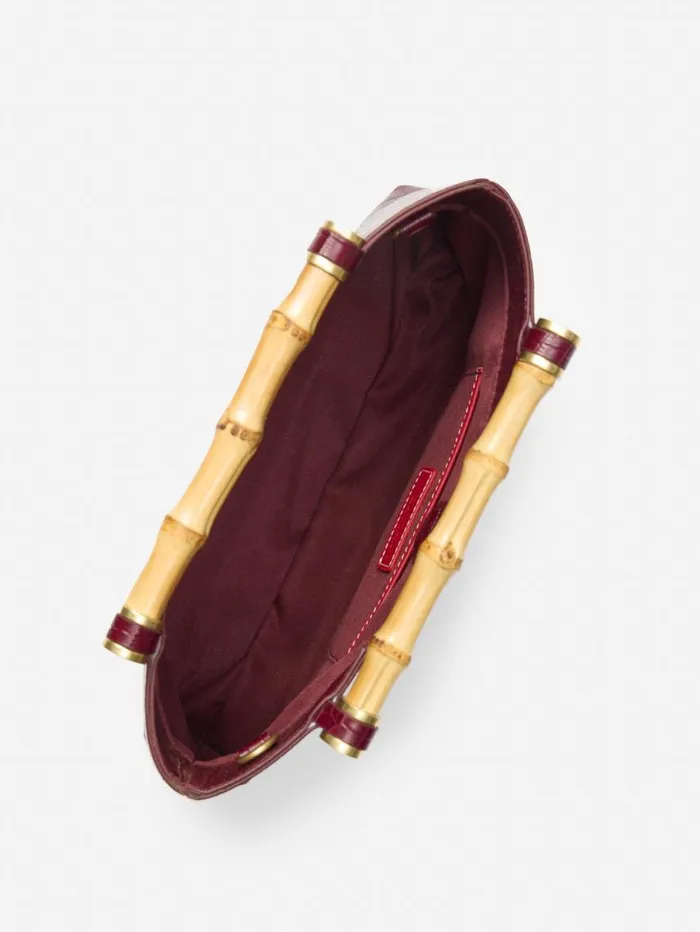 JMcLaughlin Sumpter Leather Clutch In Croc Burgundy WomenMen Clutches JMcLaughlin Sumpter Leather Clutch In Croc Burgundy WomenMen Clutches