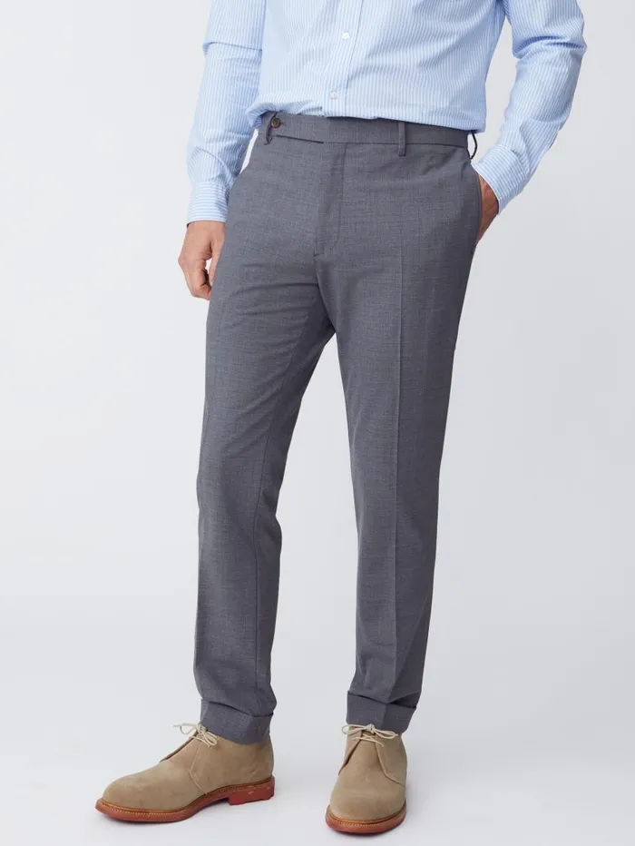 JMcLaughlin Tropical Wool Oxford Pants Heather Charcoal Men Pants