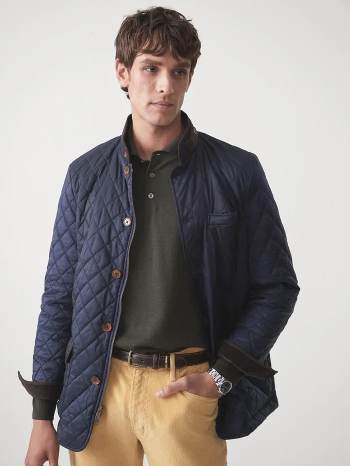 JMcLaughlin Upland Quilted Jacket Navy Men Jackets and Outerwear