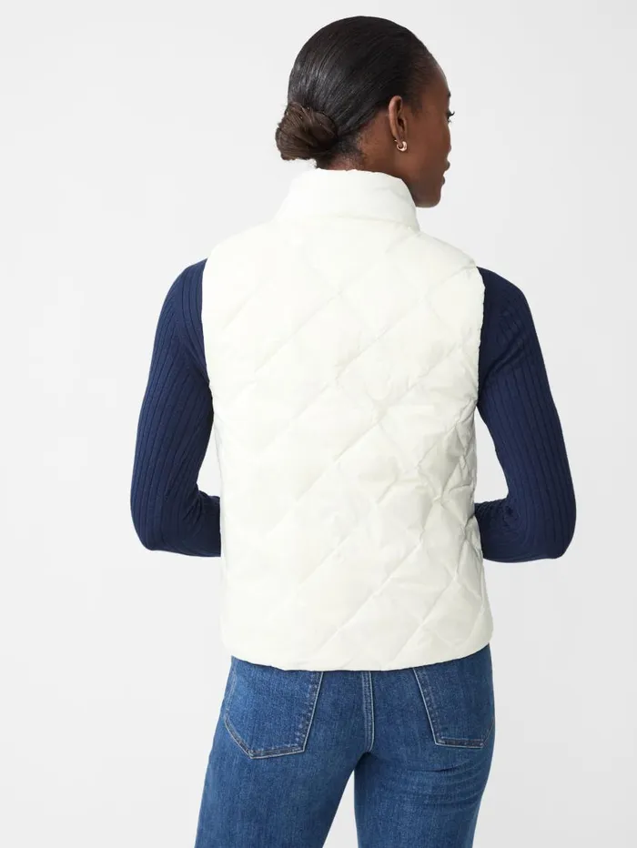 JMcLaughlin Vivian Reversible Puffer Vest Dark Navyegret White Women Jackets and Outerwear JMcLaughlin Vivian Reversible Puffer Vest Dark Navyegret White Women Jackets and Outerwear