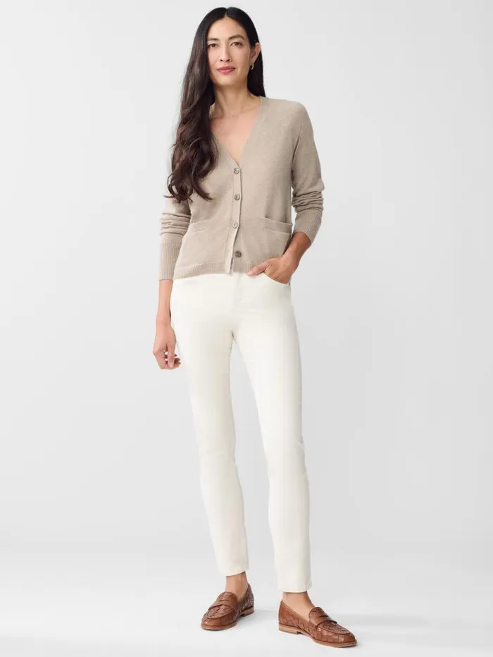 JMcLaughlin Watson Velvet Jeans Egret White Women Pants