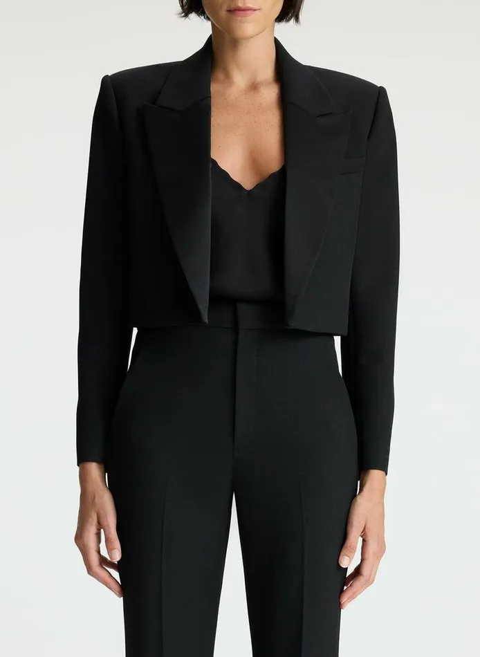 Jackets and Coats Women ALC Anderson Cropped Tuxedo Jacket Black Jackets and Coats Women ALC Anderson Cropped Tuxedo Jacket Black