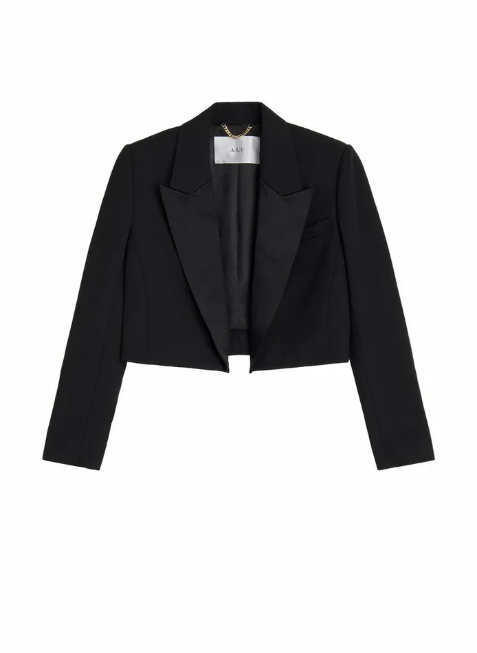 Jackets and Coats Women ALC Anderson Cropped Tuxedo Jacket Black Jackets and Coats Women ALC Anderson Cropped Tuxedo Jacket Black