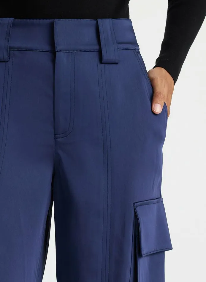 Jackets and Coats Women ALC Bryan Satin Cargo Pant Evening Blue Jackets and Coats Women ALC Bryan Satin Cargo Pant Evening Blue
