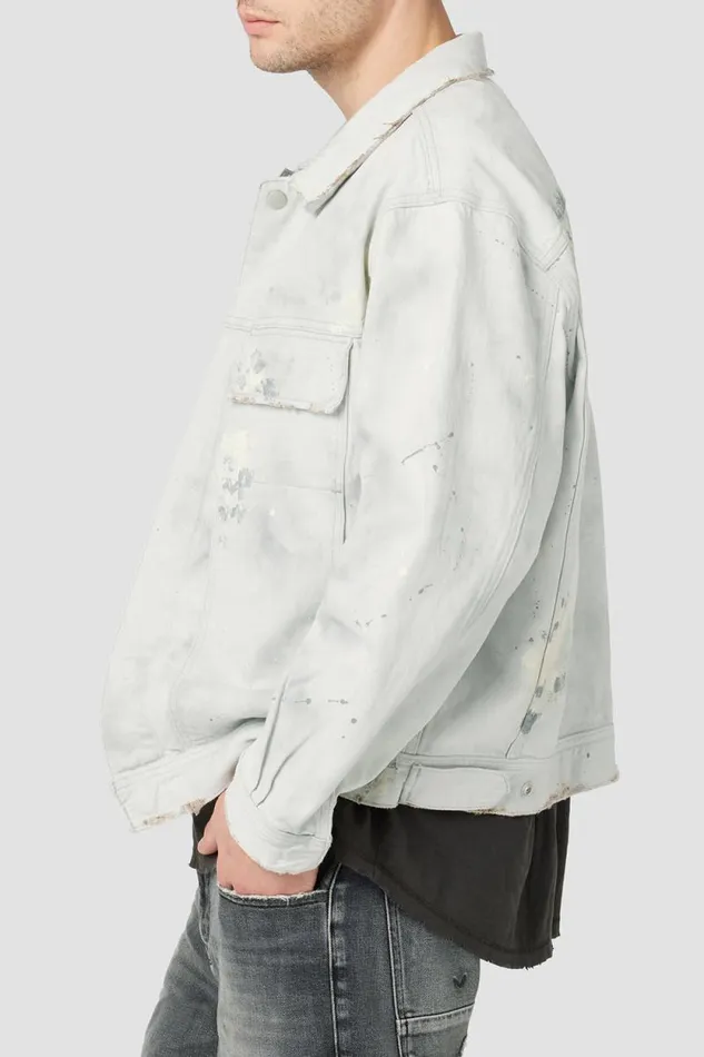Jackets and Outerwear Men Hudson Jeans Boxy Trucker Jacket White Thrasher Jackets and Outerwear Men Hudson Jeans Boxy Trucker Jacket White Thrasher