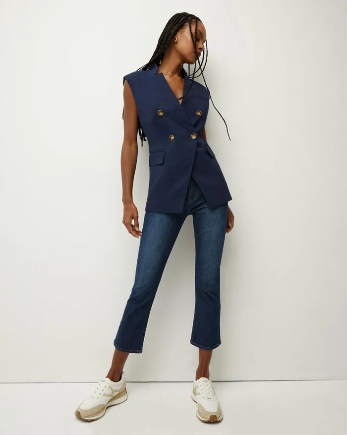 Jackets and Outerwear Shop Veronica Beard Amika Vest Marine