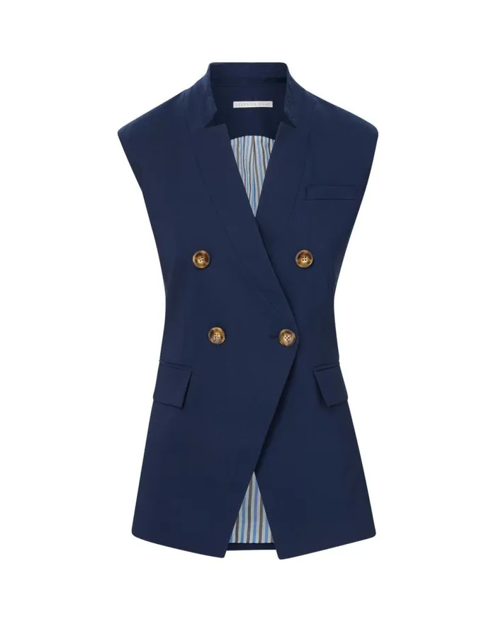 Jackets and Outerwear Shop Veronica Beard Amika Vest Marine