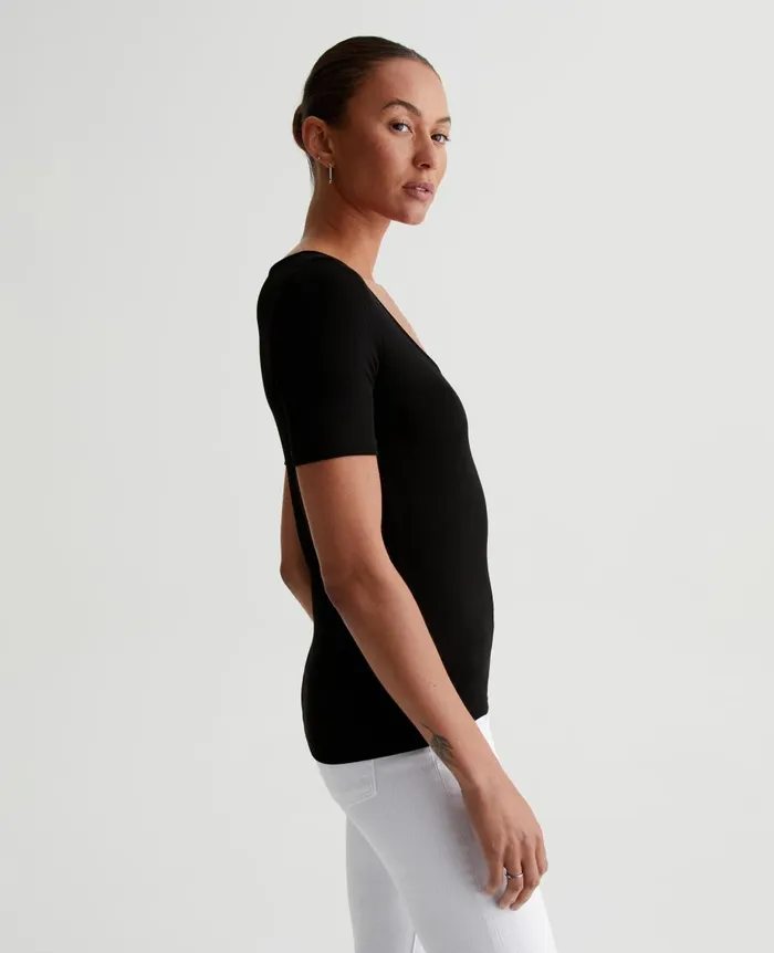 Jaxon Scoop True Black Women AG Jeans Tops and Shirts Jaxon Scoop True Black Women AG Jeans Tops and Shirts