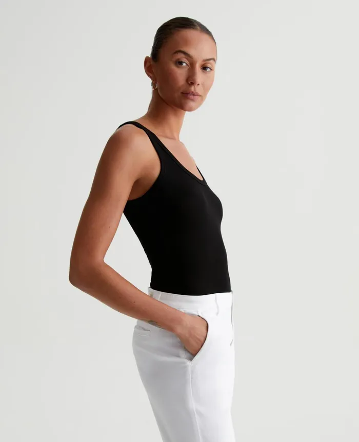 Jaxon Tank True Black Women AG Jeans Tees and Tanks