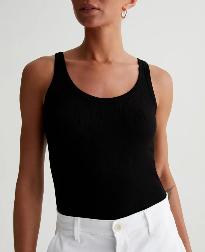 Jaxon Tank True Black Women AG Jeans Tees and Tanks Jaxon Tank True Black Women AG Jeans Tees and Tanks