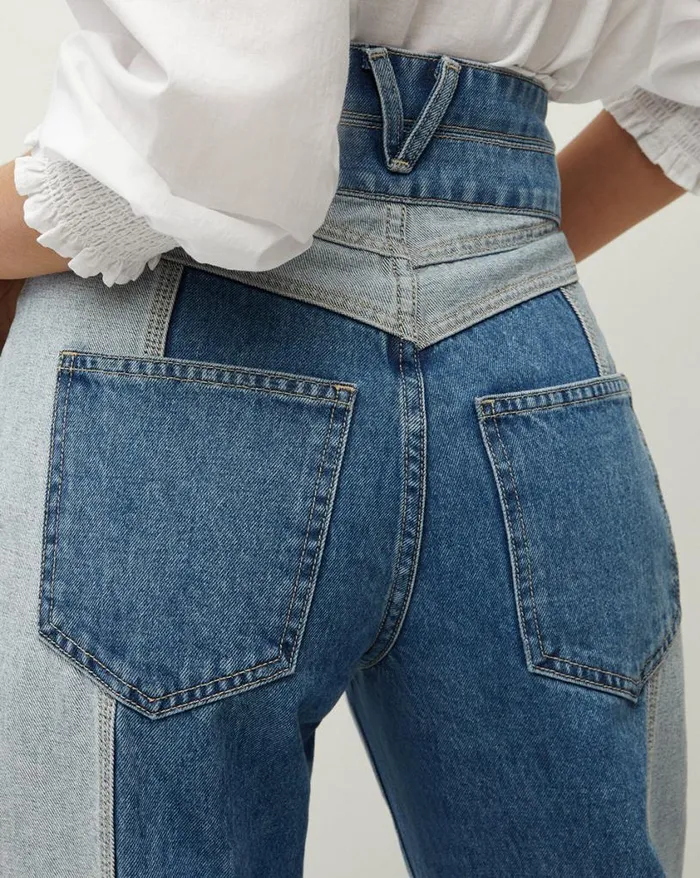 Jeans Shop Veronica Beard Taylor WideLeg Jean TwoTone Neptune