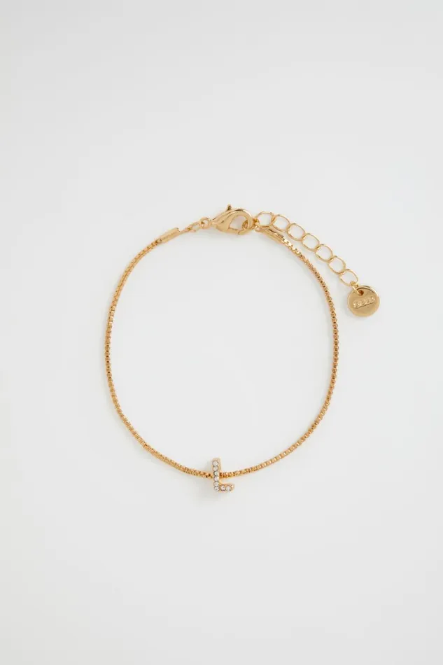Jewellery Woman Seed Heritage Crystal Initial Bracelet L