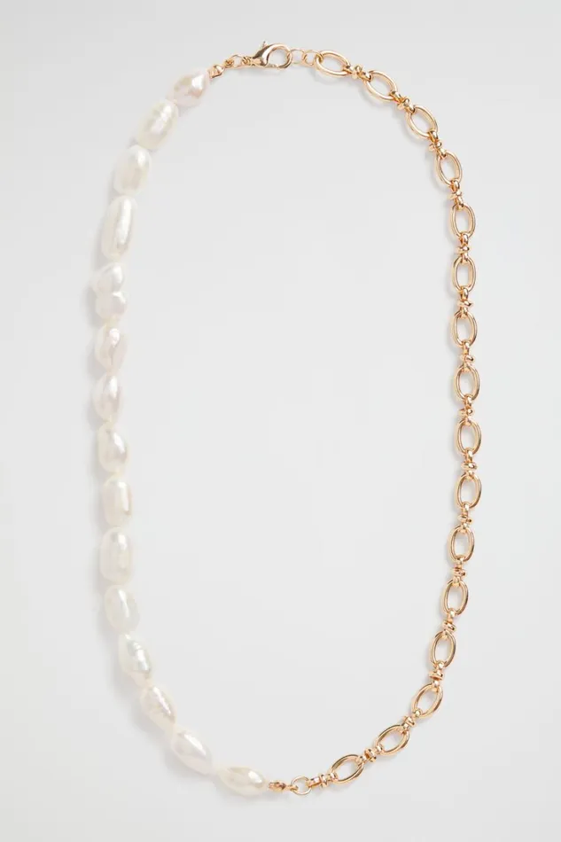 Jewellery Woman Seed Heritage Pearl Chain Necklace Gold