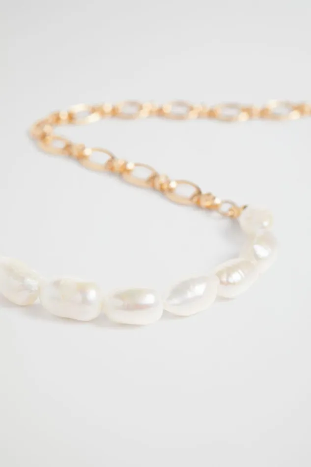 Jewellery Woman Seed Heritage Pearl Chain Necklace Gold