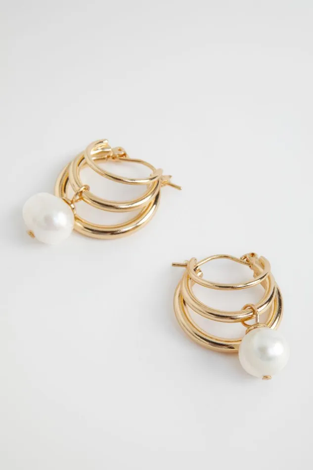 Jewellery Woman Seed Heritage Pearl Hoop Gold