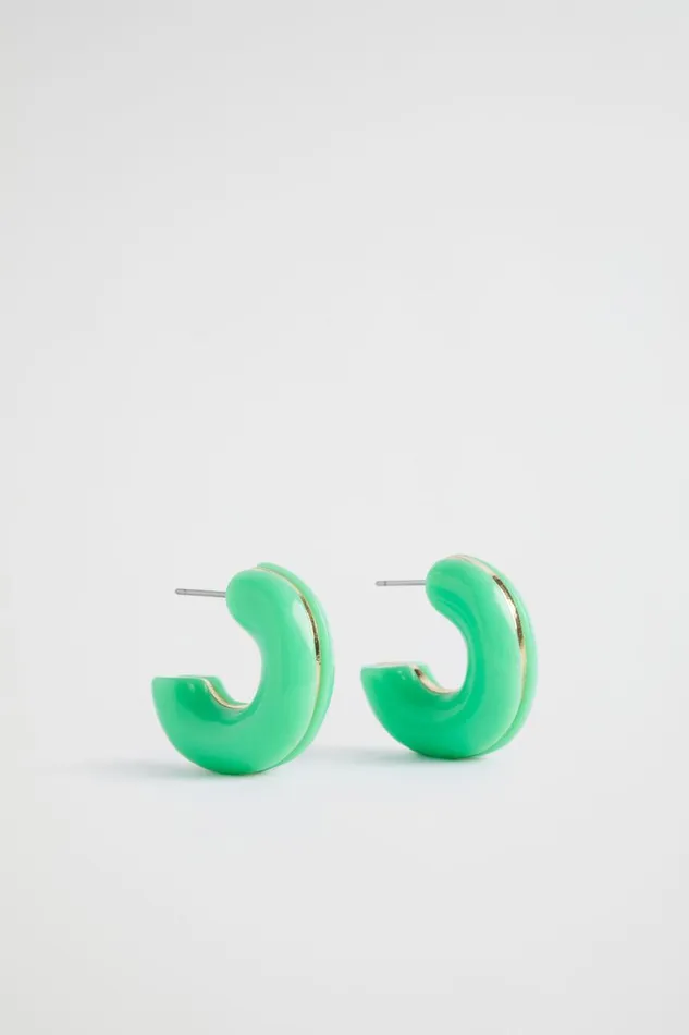 Jewellery Woman Seed Heritage Resin Tubular Hoop Key Lime