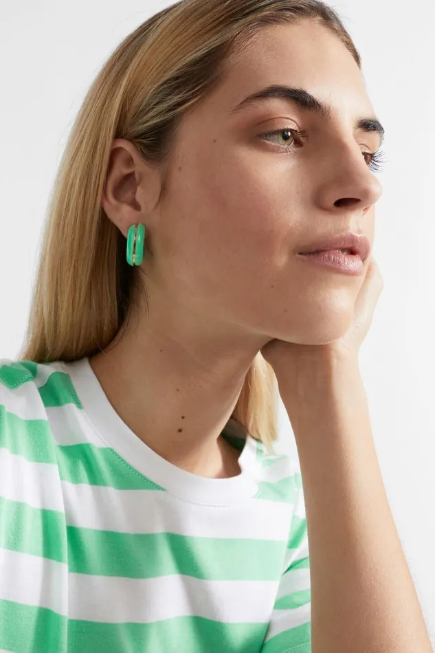 Jewellery Woman Seed Heritage Resin Tubular Hoop Key Lime