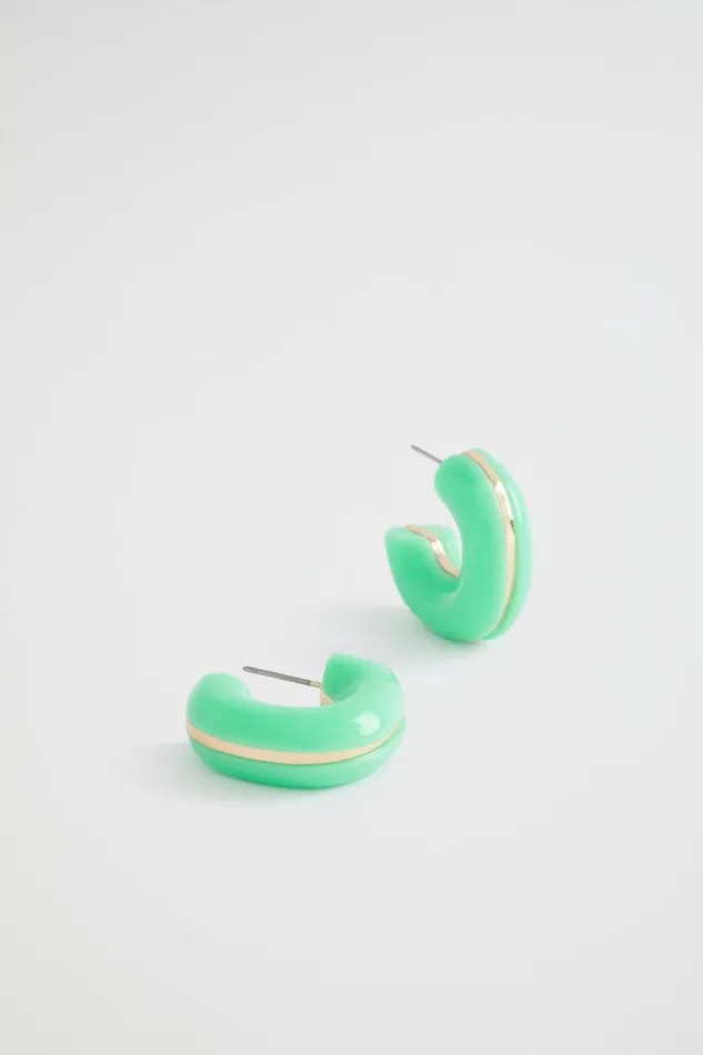 Jewellery Woman Seed Heritage Resin Tubular Hoop Key Lime