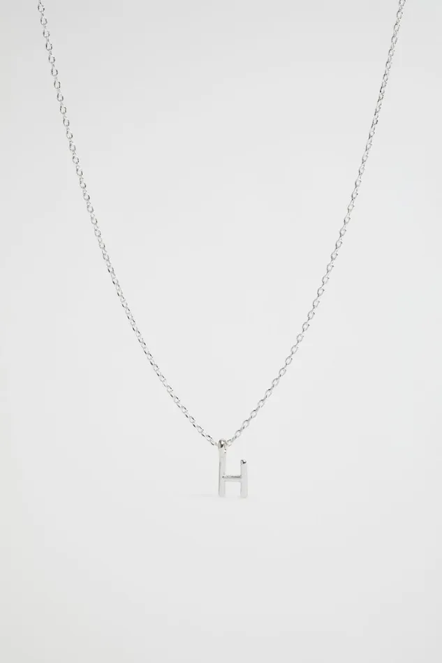 Jewellery Woman Seed Heritage Silver Initial Necklace H