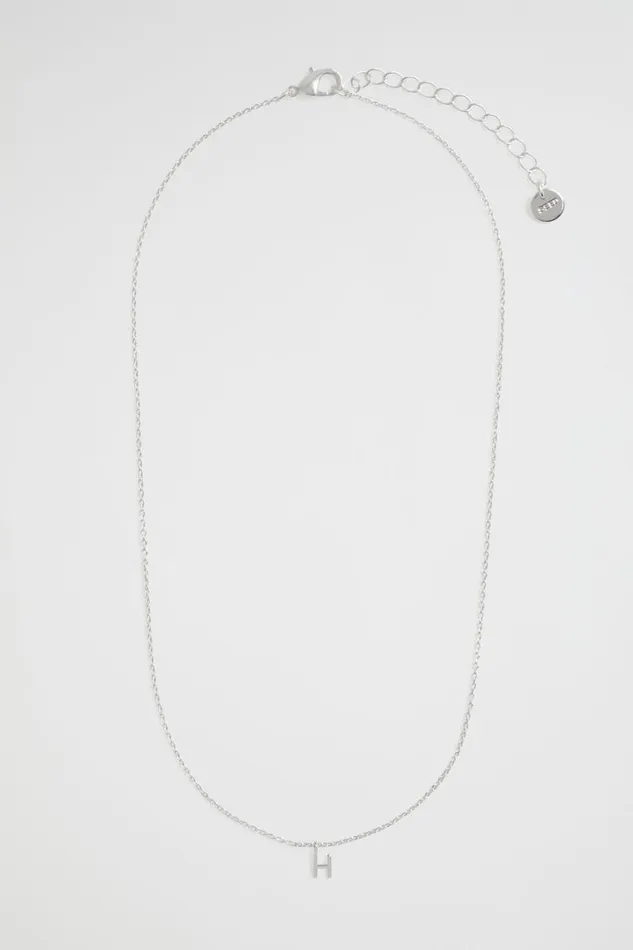Jewellery Woman Seed Heritage Silver Initial Necklace H