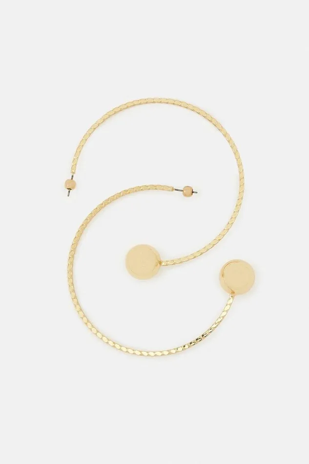 Jewellery Women Karen Millen Gold Plated Detailed Large Hoop Earrings Gold