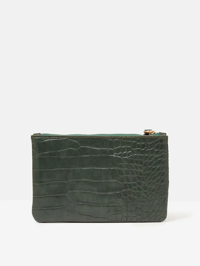Joules Bags Green Faux Leather Croc Effect Wrist Purse 8211 Women