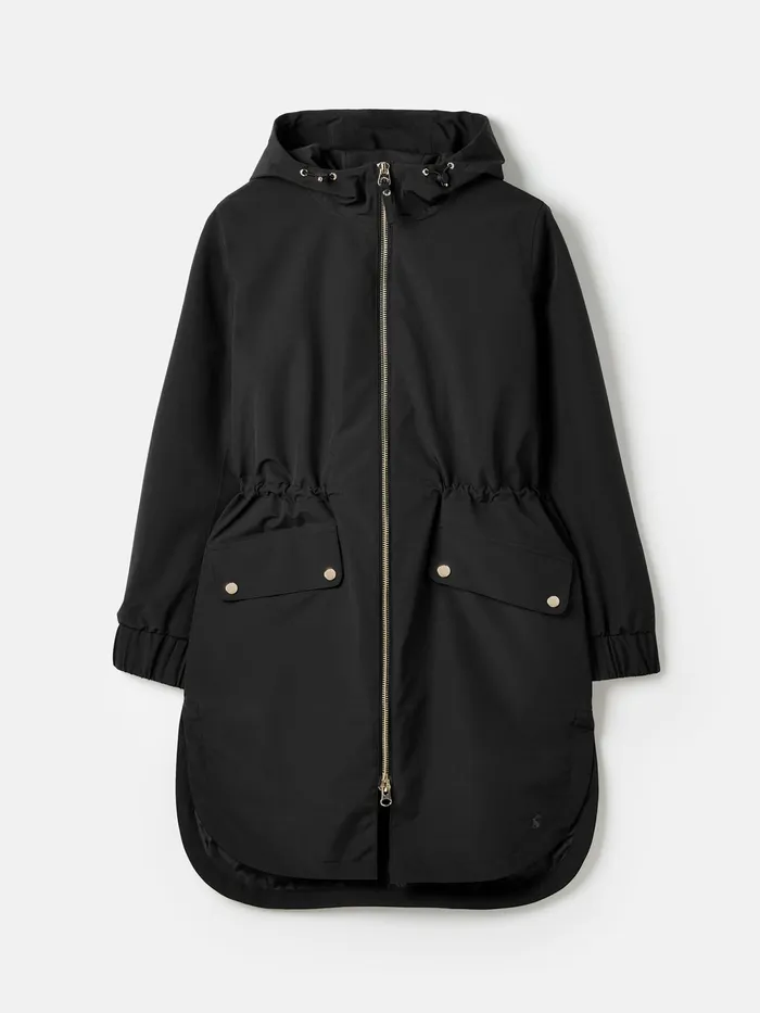 Joules Coats and Jackets Black Waterproof Raincoat With Hood 8211 Women