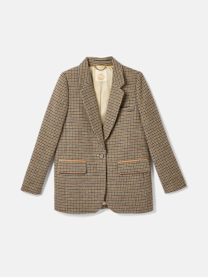 Joules Coats and Jackets Brown Tweed Relaxed Fit Blazer 8211 Women